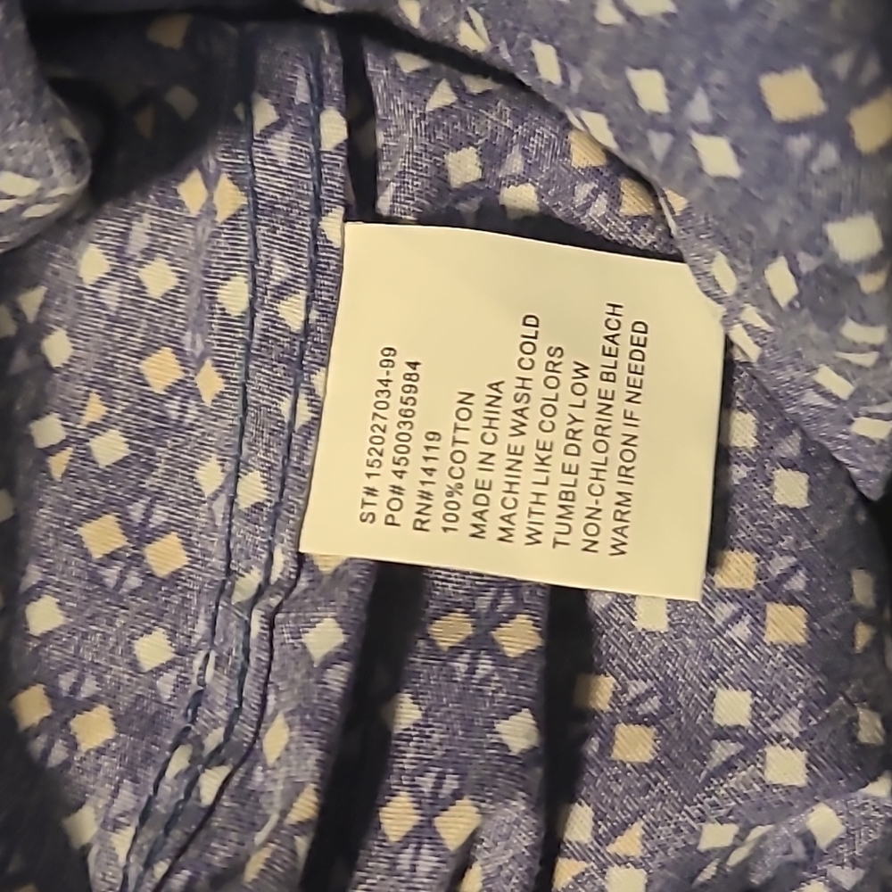 ELY CATTLEMAN MENS BLUE PATTERN LONG SLEEVE WESTERN SHIRT BIG AND TALL SIZE XXL - Picture 8 of 8